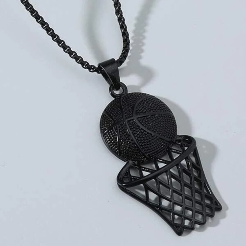 Black Basketball Hoop‎ Rope Necklace